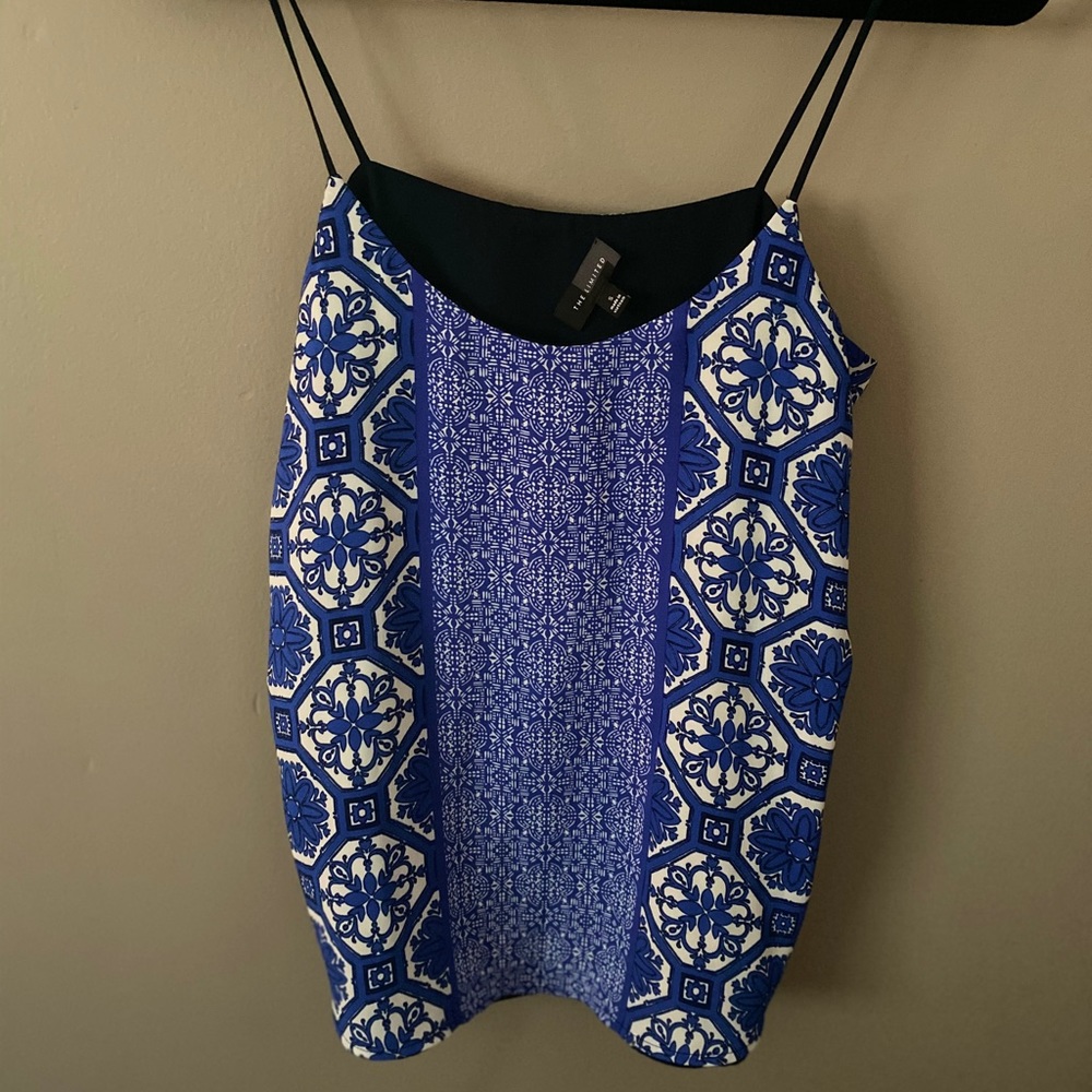 The Limit Blue Paisley Print Tank Top